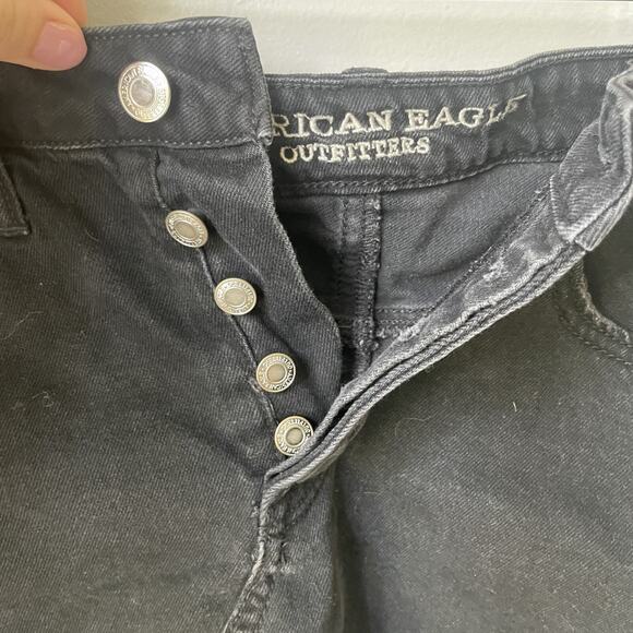American Eagle Skirt Womens Size 6‎ Black Denim Mini Pockets Distressed Casual - Picture 4 of 8